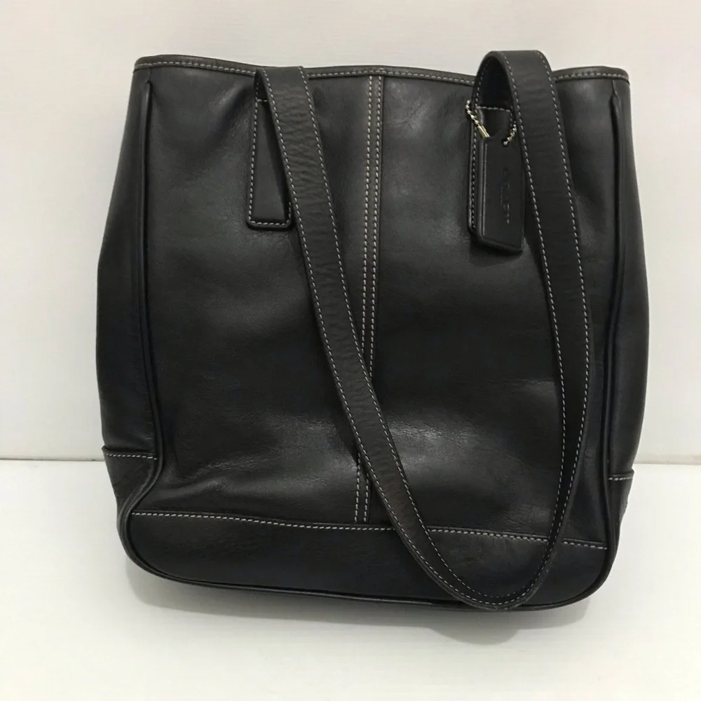 Coach | Bags | Coach Vintage Black Leather Tote Bag 7776 | Poshmark